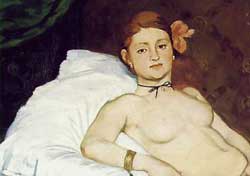 Fragmento de Olimpia, de Manet Fragmento de Olimpia, de Manet